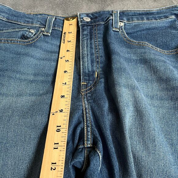 Levi's 725 Waterless High Rise Bootcut Blue Flared Denim Jeans Women's Size 32 - Picture 10 of 13